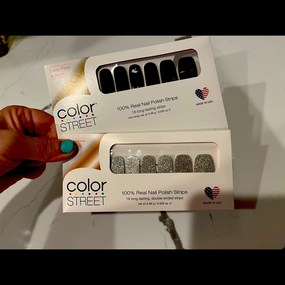 Color Street Nails, NIB, navy and silver glitter